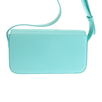 Celine Triomphe Claude Shoulder Bag Calf Turquoise Blue — view 3