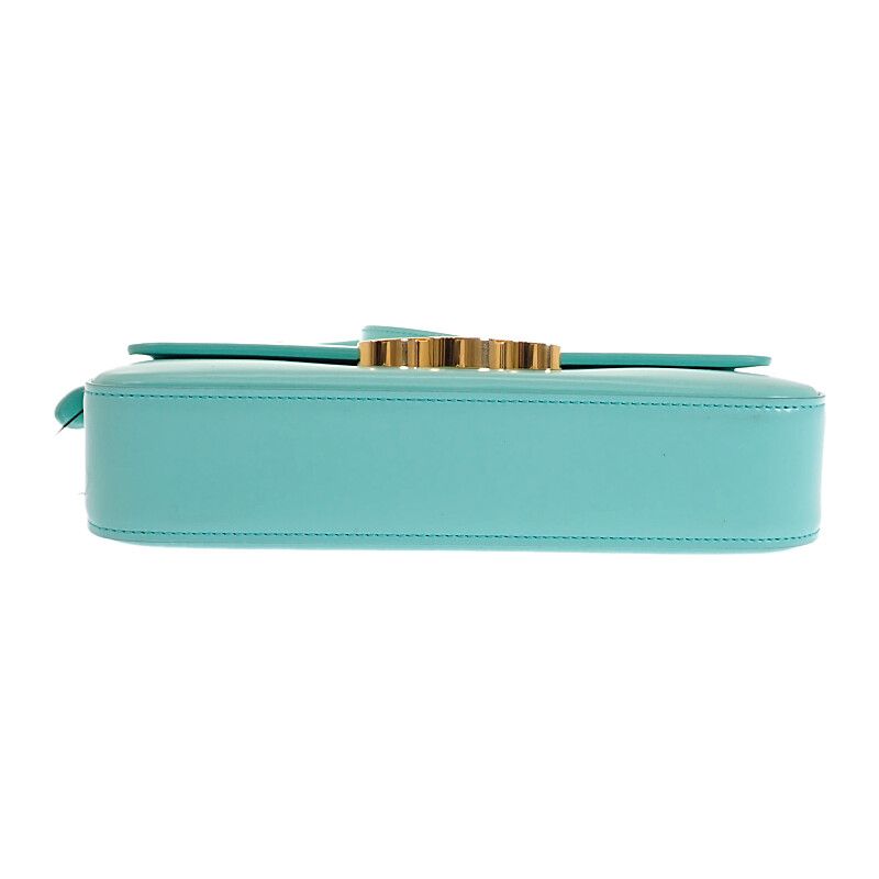 Celine Triomphe Claude Shoulder Bag Calf Turquoise Blue — view 6
