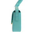 Celine Triomphe Claude Shoulder Bag Calf Turquoise Blue — view 4