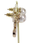Chanel CC Logo Earrings 2-Way Faux Pearl Gold — view 3
