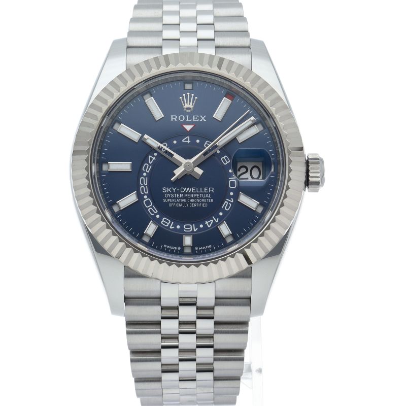 Rolex Sky Dweller Watch Jubilee Blue Box 18k White Gold SS Polished — view 2
