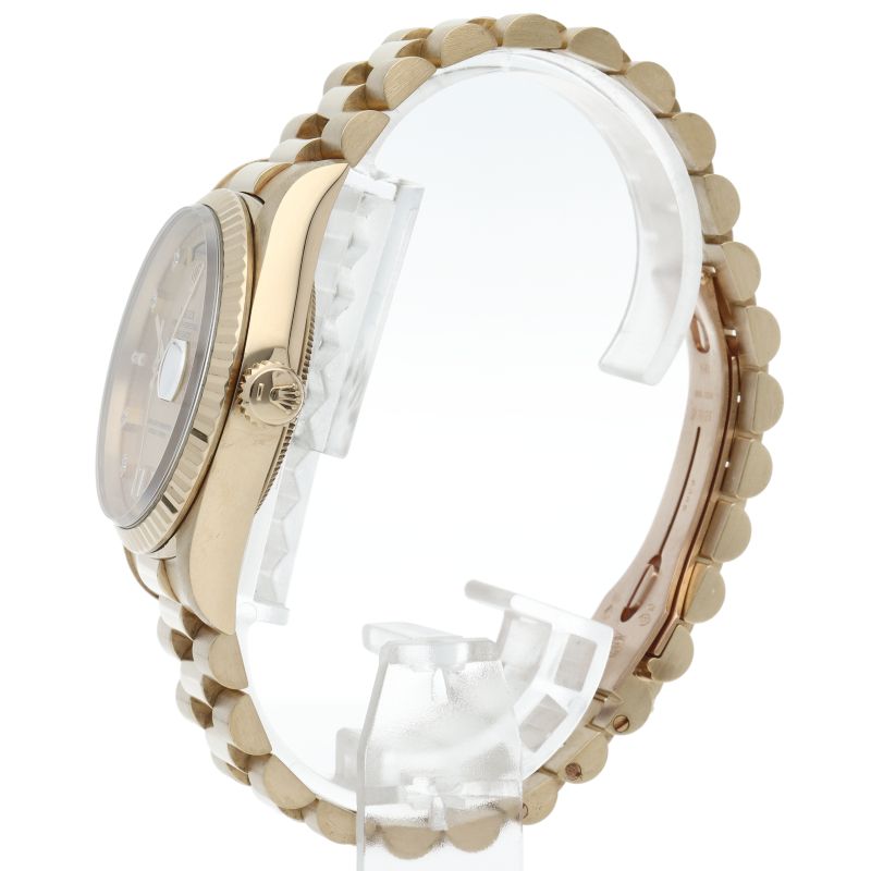 Rolex Day Date Watch Diamond Box 18k Yellow Gold Champagne Gold Polished — view 3