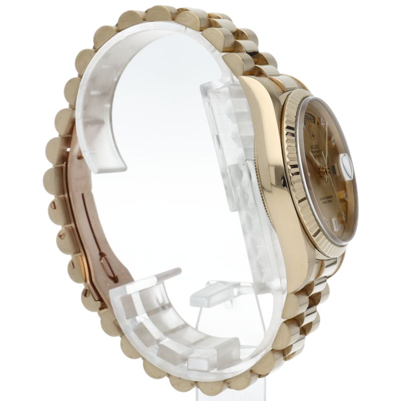 Rolex Day Date Watch Diamond Box 18k Yellow Gold Champagne Gold Polished — view 4