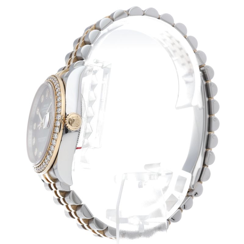Rolex Datejust 31 Boys Watch Diamond Bezel Black Shell — view 3