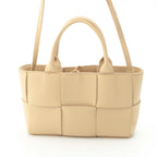Bottega Veneta Leather Maxi Intrecciato Mini Arco 2-Way Handbag Beige — view 3