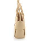 Bottega Veneta Leather Maxi Intrecciato Mini Arco 2-Way Handbag Beige — view 4