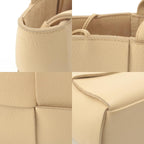 Bottega Veneta Leather Maxi Intrecciato Mini Arco 2-Way Handbag Beige — view 8