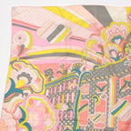 Hermes Carre Geant Cashmere Silk Faubourg Rainbow Scarf Shawl Pink — view 2