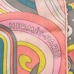 Hermes Carre Geant Cashmere Silk Faubourg Rainbow Scarf Shawl Pink — view 8