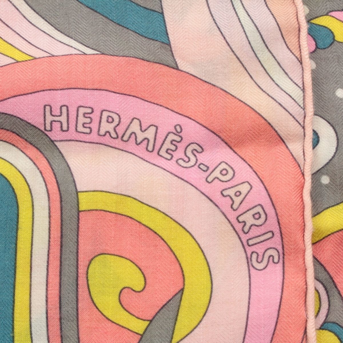 Hermes Carre Geant Cashmere Silk Faubourg Rainbow Scarf Shawl Pink — view 8
