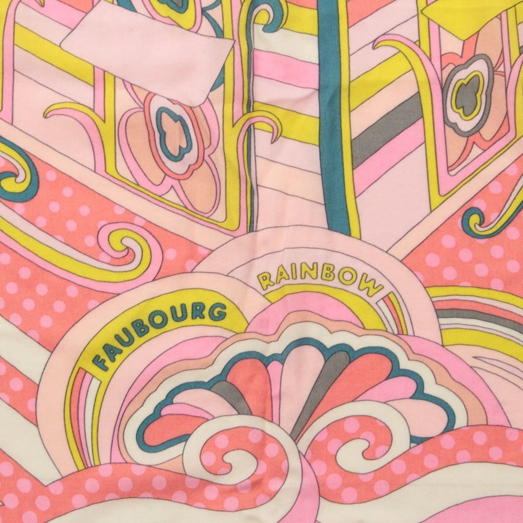 Hermes Carre Geant Cashmere Silk Faubourg Rainbow Scarf Shawl Pink — view 7