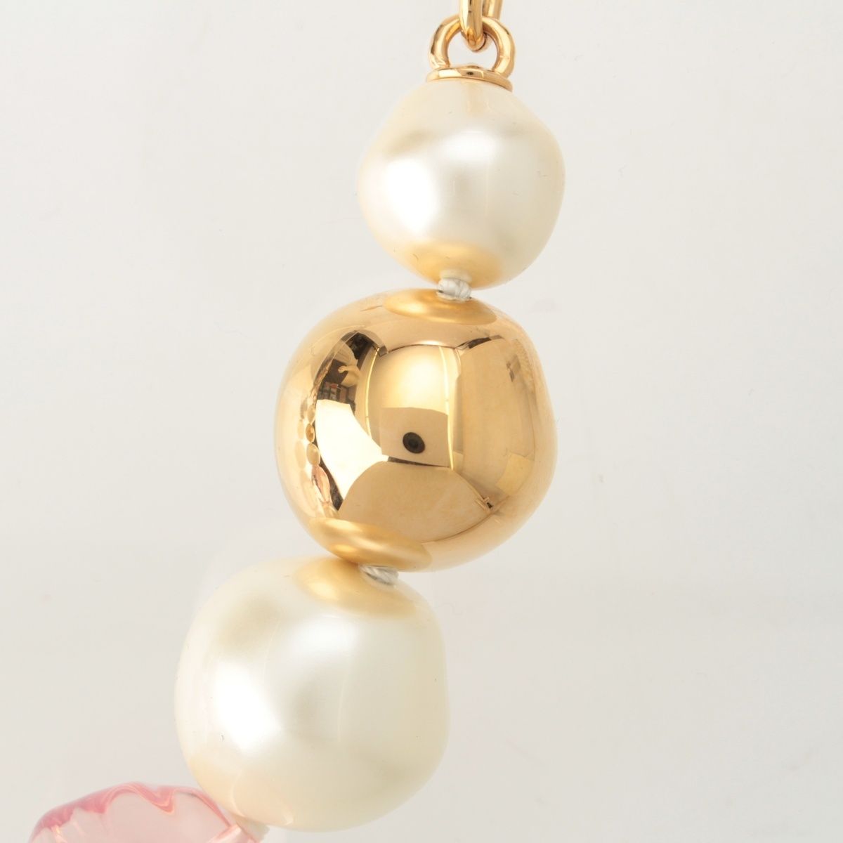 Chanel Collection Metal & Costume Pearl CC Logo Necklace Multicolor — view 4
