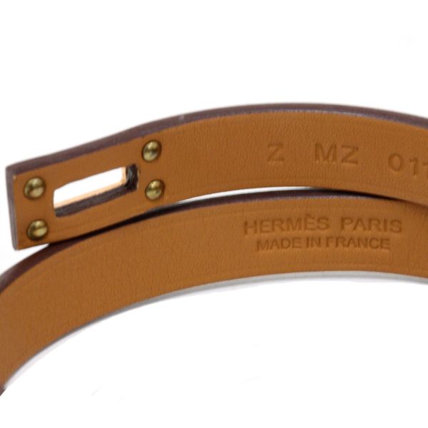 Hermes Leather Bracelet Mini Kelly Double Tour Veau Blue Pale — view 4