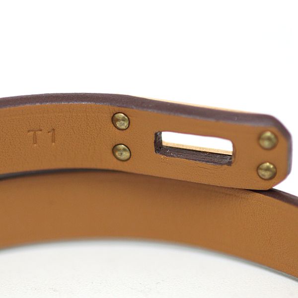 Hermes Leather Bracelet Mini Kelly Double Tour Veau Blue Pale — view 5