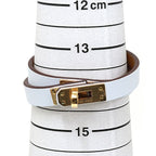 Hermes Leather Bracelet Mini Kelly Double Tour Veau Blue Pale — view 6