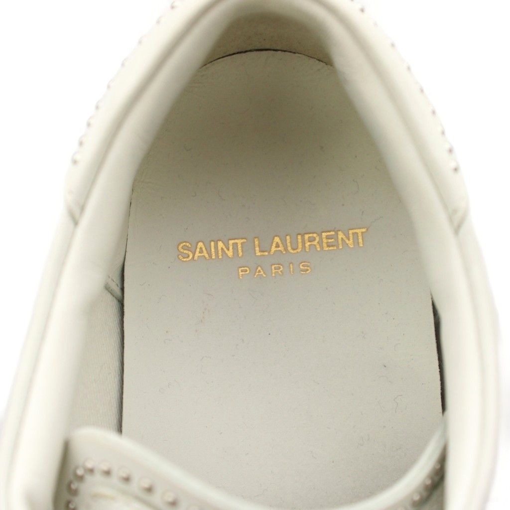 Saint Laurent Paris Blanc Optique Studded Sneakers Shoes Leather Studs 36 White — view 4