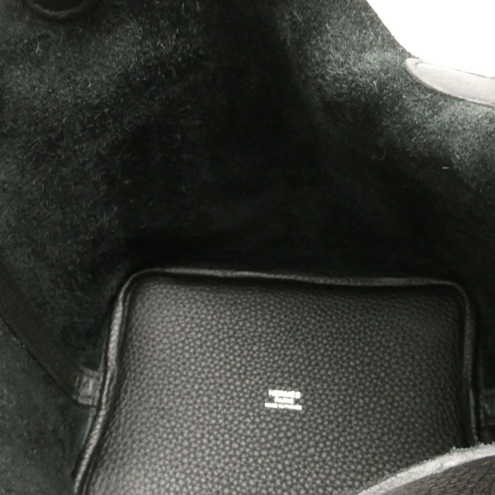 Hermes Picotin Lock PM Taurillon Clemence Handbag Silver Purse — view 8