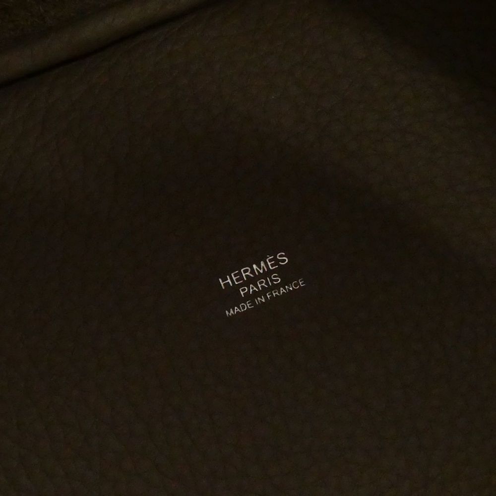 Hermes Picotin Lock PM Taurillon Clemence Handbag Etoupe Silver — view 9