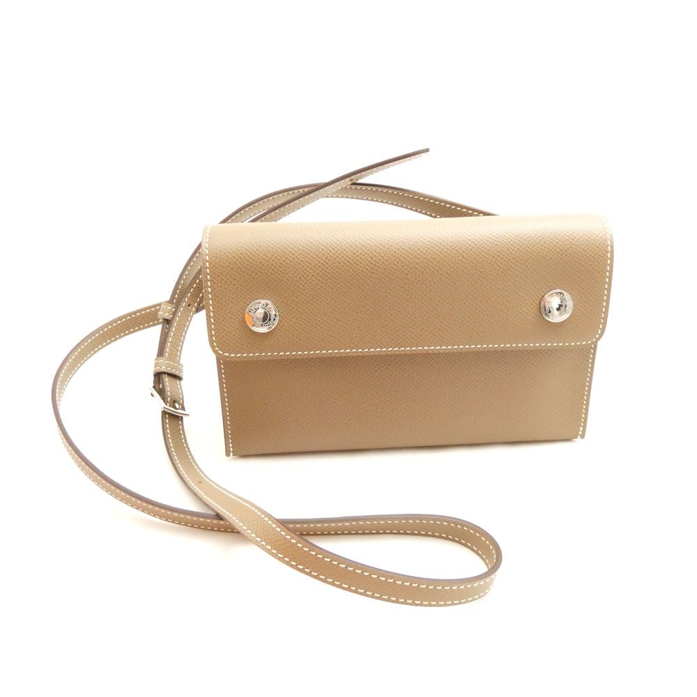 Hermes Nap to Go Veau Epsom Shoulder Bag Etoupe Silver — view 2