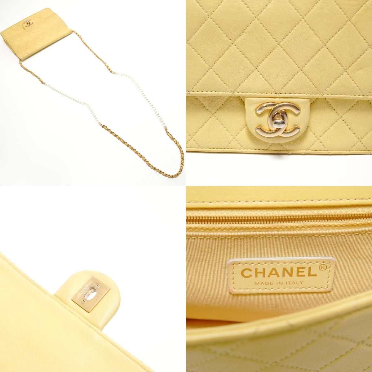 Chanel Shoulder Bag Quilted Pearl Chain — view 8