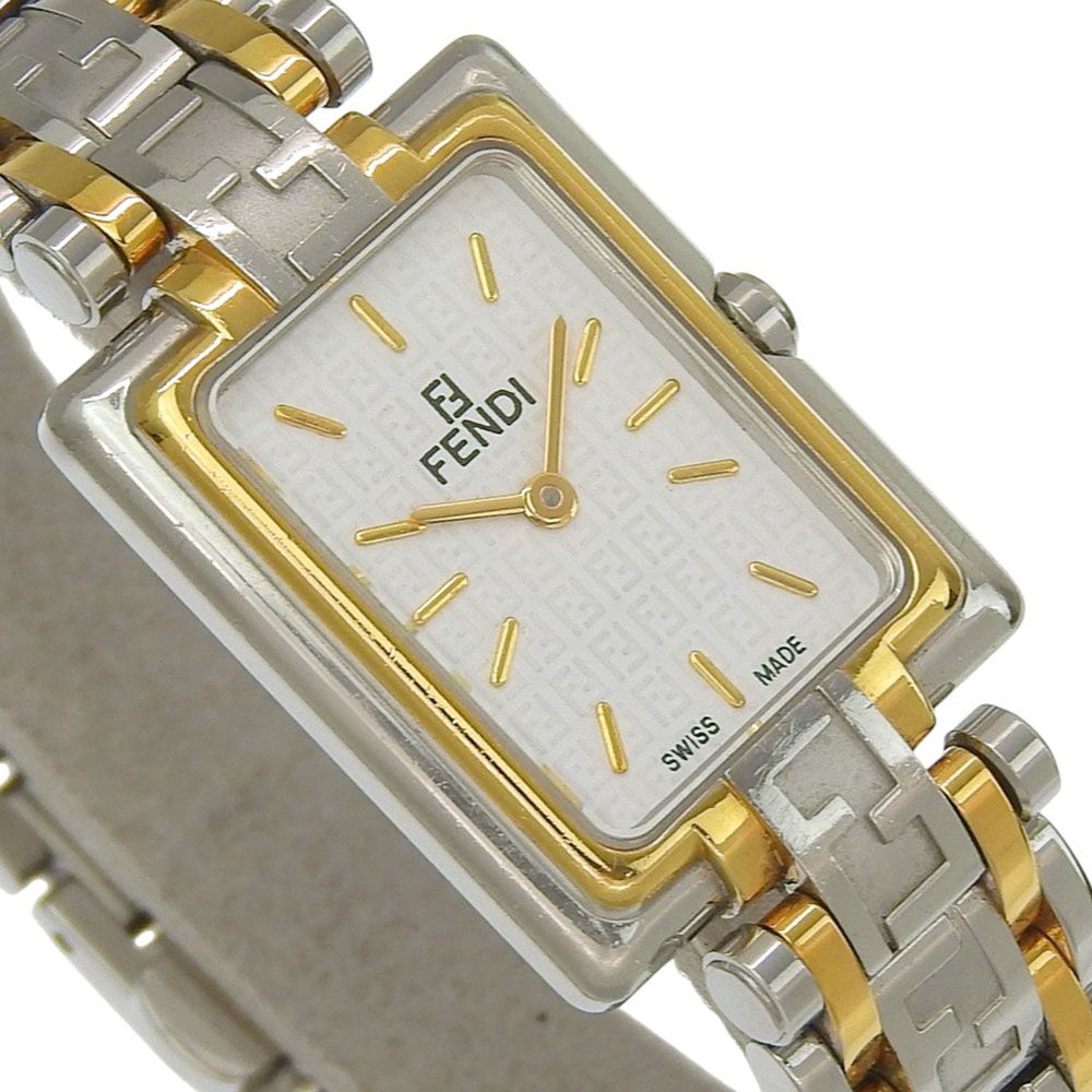 Fendi Zucca Stainless Steel Quartz Analog Display White Dial Watch — view 3