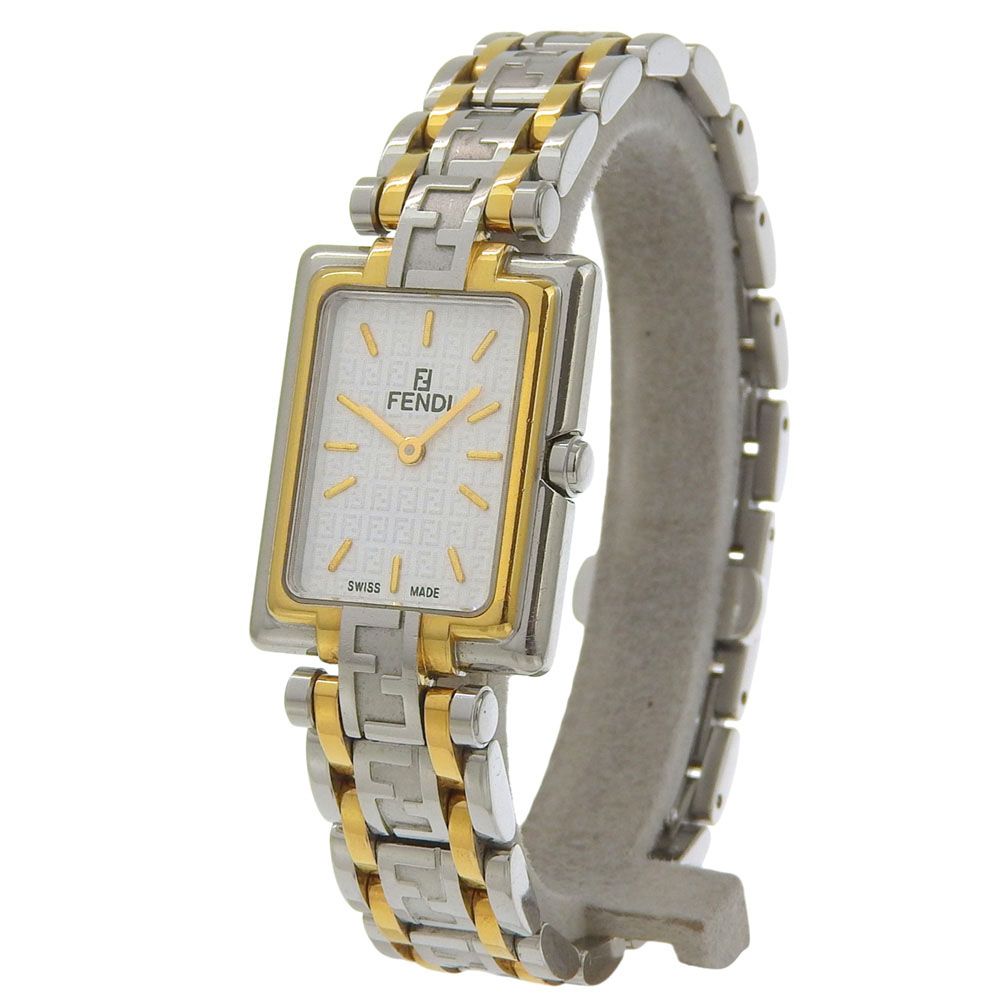 Fendi Zucca Stainless Steel Quartz Analog Display White Dial Watch — view 2