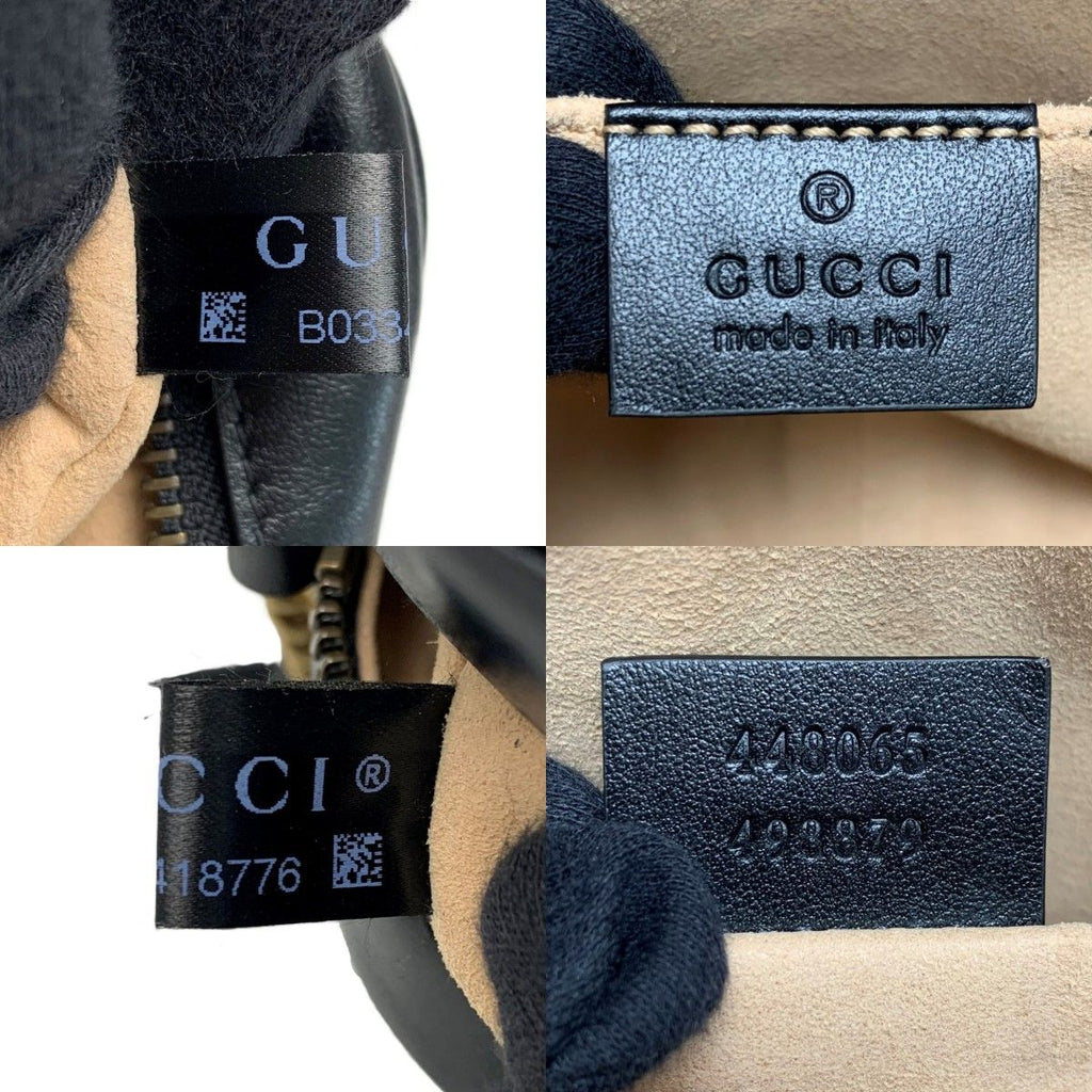Gucci GG Marmont Chain Shoulder Bag Black Leather — view 5