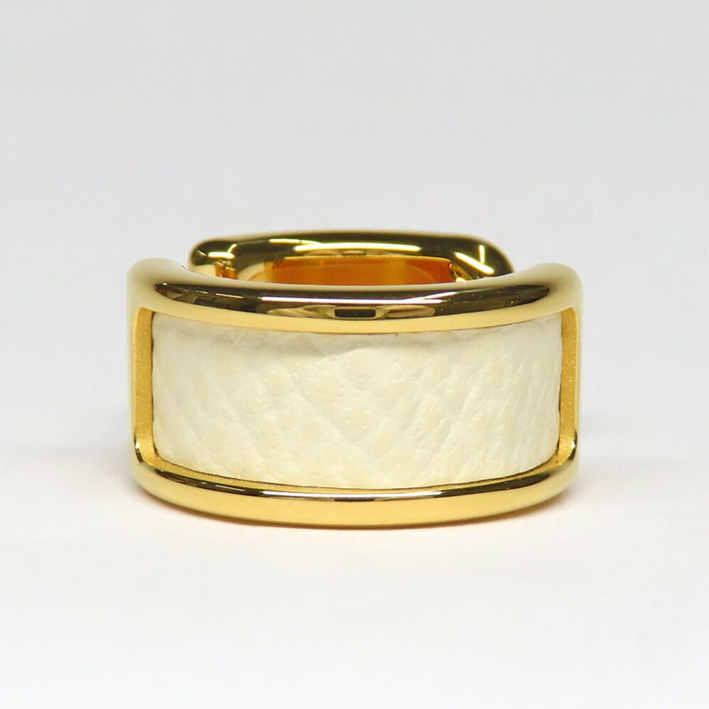 Hermes Olympe PM Nata Gold Metal Leather Small Hat — view 3