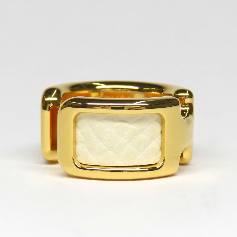 Hermes Olympe PM Nata Gold Metal Leather Small Hat — view 4
