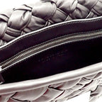 Bottega Veneta Rumple Messenger Shoulder Bag Calf Black Silver — view 9