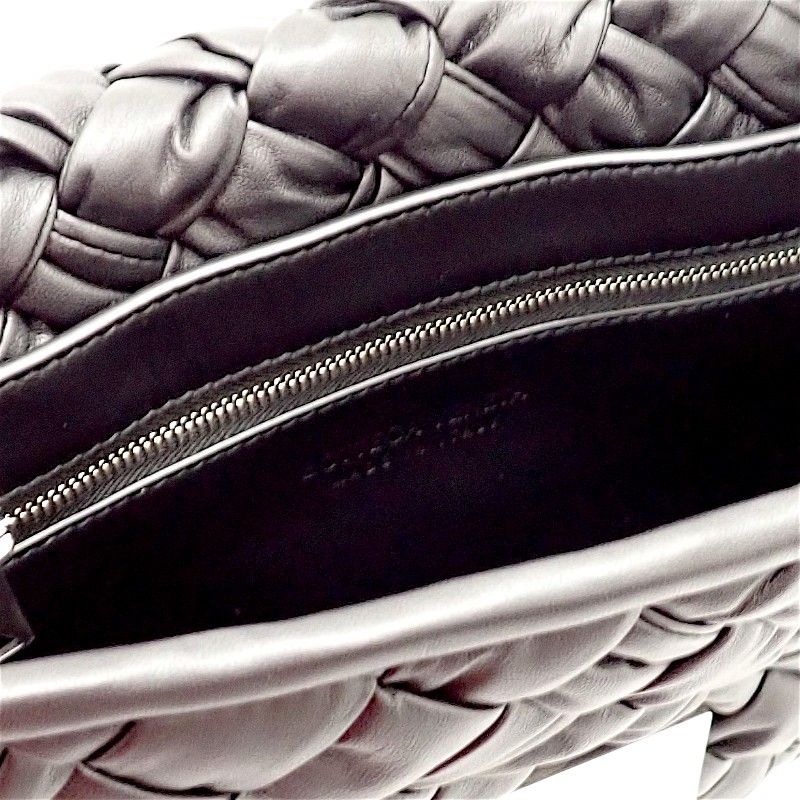 Bottega Veneta Rumple Messenger Shoulder Bag Calf Black Silver — view 9