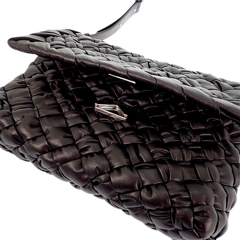 Bottega Veneta Rumple Messenger Shoulder Bag Calf Black Silver — view 4