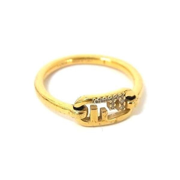 Fendi Ring O-rock Gold Metal Rhinestone