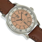 Bvlgari Solo Tempo Stainless Steel Leather Quartz Analog Display Blanc Dial — view 3