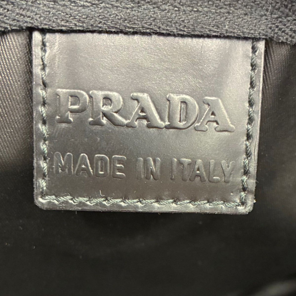 Prada Tessuto Nylon Pouch Large Triangle Logo Black — view 9