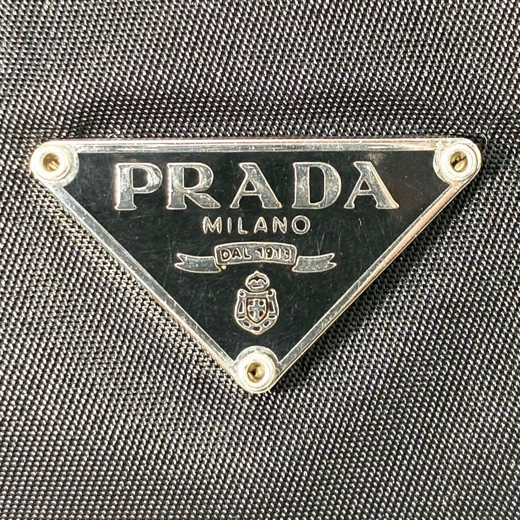 Prada Tessuto Nylon Pouch Large Triangle Logo Black — view 2