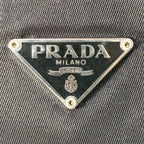 Prada Tessuto Nylon Pouch Large Triangle Logo Black — view 2