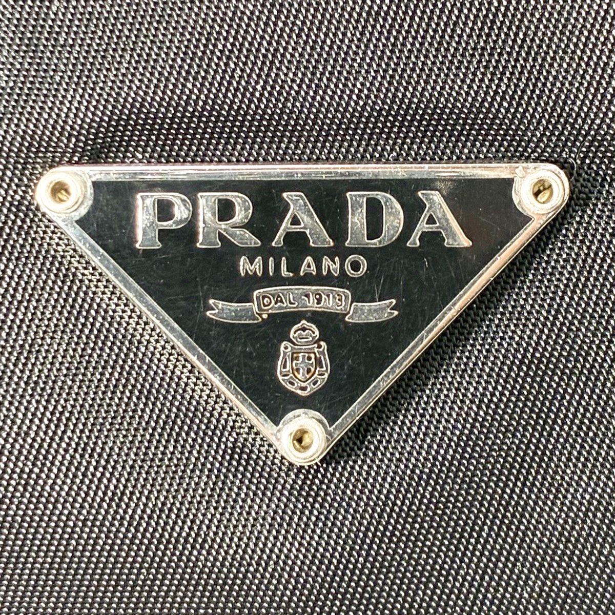 Prada Tessuto Nylon Pouch Large Triangle Logo Black — view 2