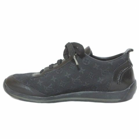Louis Vuitton Monogram Mini Sneakers Low Cut Shoes 35.5 Black — view 3