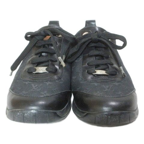 Louis Vuitton Monogram Mini Sneakers Low Cut Shoes 35.5 Black — view 5