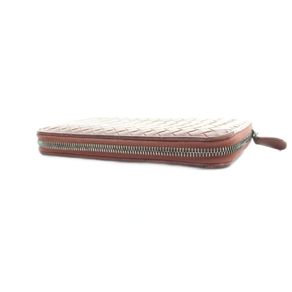 Bottega Veneta Intrecciato Wallet Leather Zip Around Logo Red — view 4