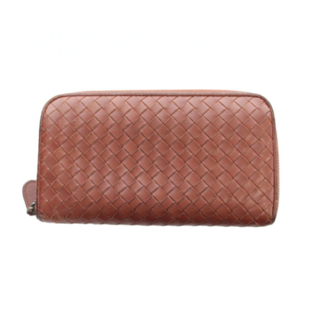 Bottega Veneta Intrecciato Wallet Leather Zip Around Logo Red — view 2
