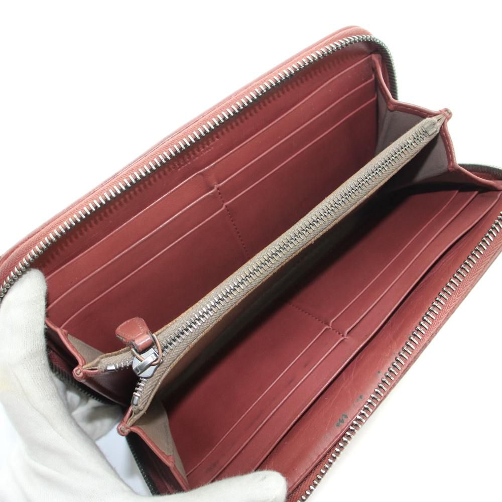 Bottega Veneta Intrecciato Wallet Leather Zip Around Logo Red — view 5