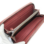 Bottega Veneta Intrecciato Wallet Leather Zip Around Logo Red — view 5