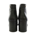 Chanel Side Gore Boots Short Leather CC Logo Vibram Sole 36c Black YT — view 5