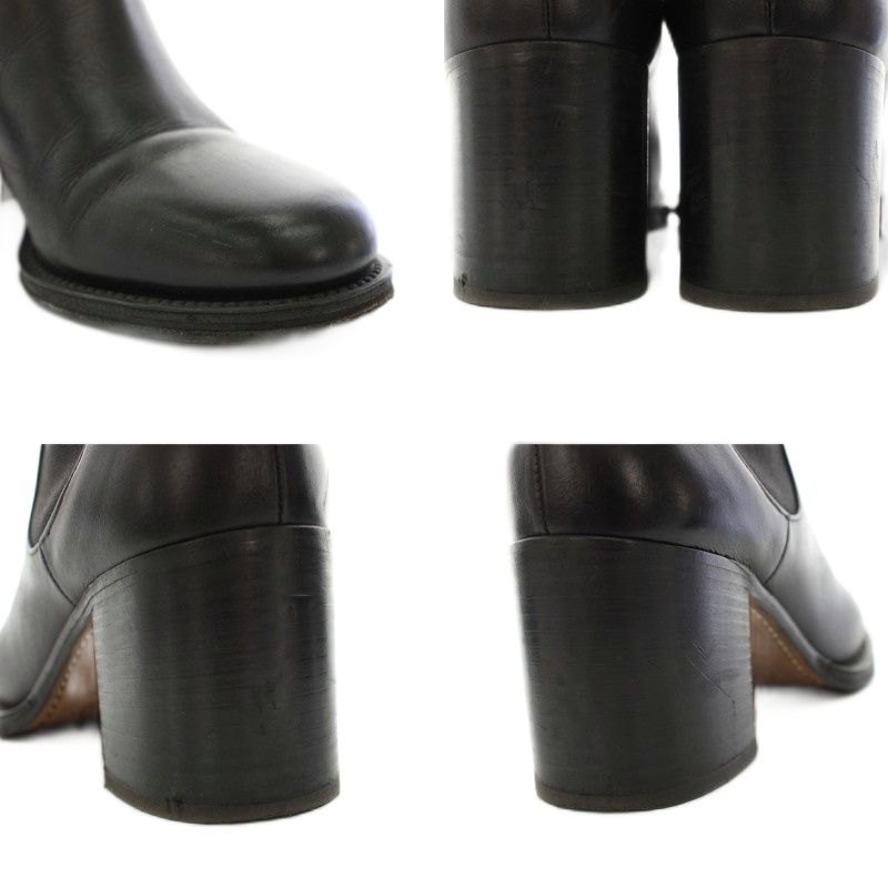 Chanel Side Gore Boots Short Leather CC Logo Vibram Sole 36c Black YT — view 9