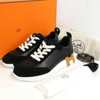 Hermes Bouncing Leather Sneakers Black 36.5 Shoes — view 4