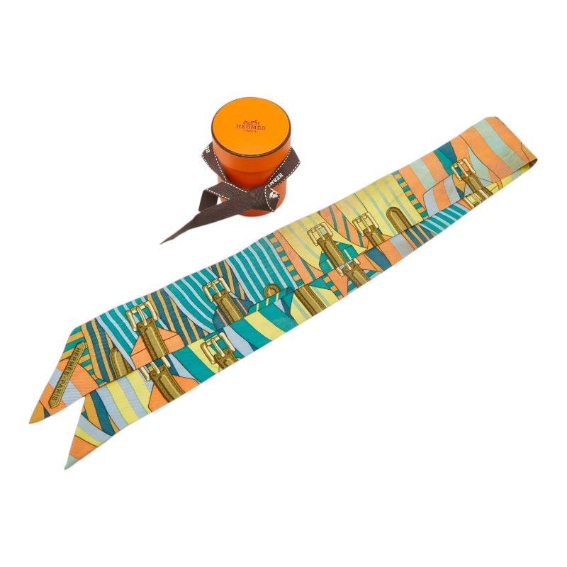 Hermes Twilly Sangle Scarf Multicolor Silk — view 6