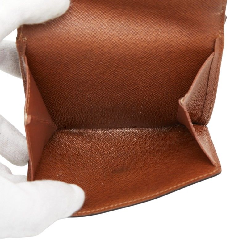 Louis Vuitton Monogram Portefeuille Elise Double Hook Trifold Wallet Brown — view 8