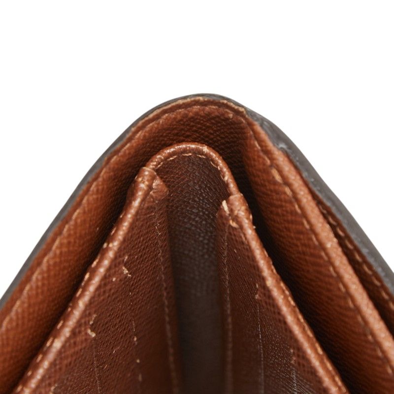 Louis Vuitton Monogram Portefeuille Elise Double Hook Trifold Wallet Brown — view 7